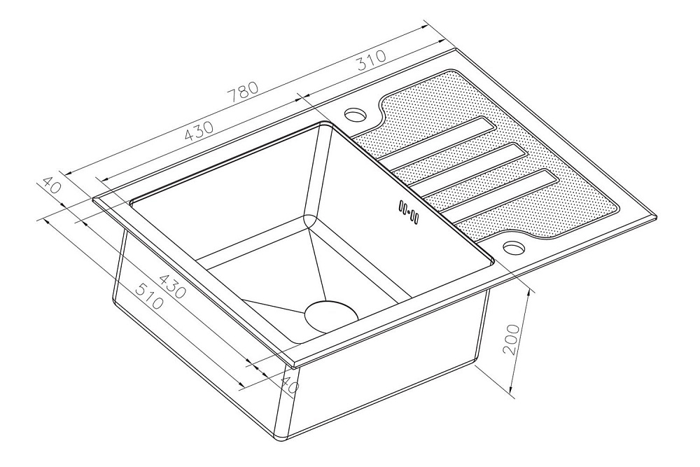 Мойка кухонная Zorg Inox Glass GL-7851 Белая купить в интернет-магазине сантехники Sanbest