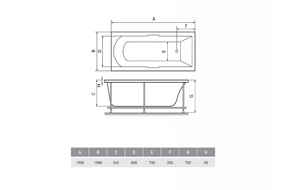 Ванна акриловая Relisan Eco Plus Темза Гл000025013 190х100 белая купить в интернет-магазине Sanbest