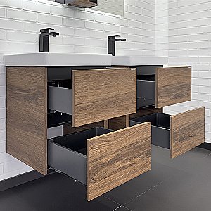 Тумба с раковиной Comforty Дартфорд 110 дуб тёмно коричневый для ванной в интернет-магазине Sanbest