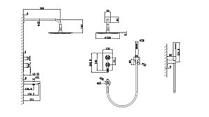 Душевая система Bronze De Luxe 1760'S LOFT 6630CG купить в интернет-магазине сантехники Sanbest