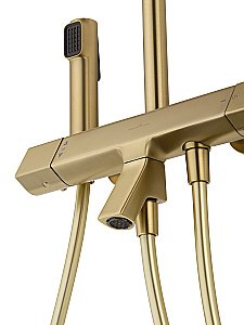 Душевая система с термостатом WONZON & WOGHAND The ONE WW-B3094-BG брашированное золото купить в интернет-магазине сантехники Sanbest