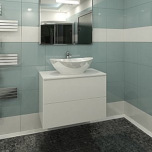 Тумба с раковиной Orange Otto Ot-75TuMDF+G56 75 белая для ванной в интернет-магазине Sanbest