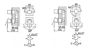 Смеситель для душа Cezares Porta VDIM3 белый матовый купить в интернет-магазине сантехники Sanbest