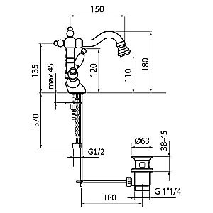 Смеситель для биде Webert Alexandra AL710402017 купить в интернет-магазине сантехники Sanbest