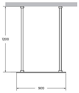 Душевое ограждение CEZARES LIBERTA-L-2-90-120-C-NERO кронштейн 120 см купить в интернет-магазине Sanbest