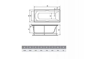 Ванна акриловая Relisan Eco Plus Темза Гл000025013 190х100 белая купить в интернет-магазине Sanbest
