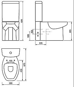 Унитаз напольный Creavit Spark SA310 белый, с бачком купить в интернет-магазине Sanbest