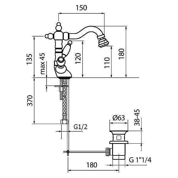 Смеситель для биде Webert Alexandra AL710402017 купить в интернет-магазине сантехники Sanbest