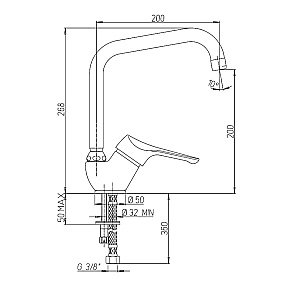 Смеситель для кухни PAINI Dilos 76CR570KM хром купить в интернет-магазине сантехники Sanbest