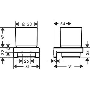 Стакан для зубных щеток Hansgrohe AddStoris 41749340 черный хром купить в интернет-магазине сантехники Sanbest
