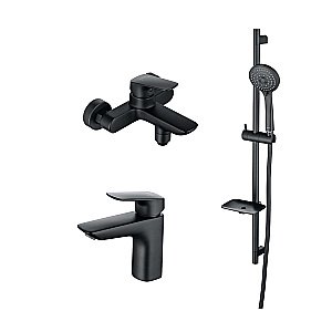 Набор смесителей Aquatek Вега AQ1030MB черный матовый купить в интернет-магазине сантехники Sanbest