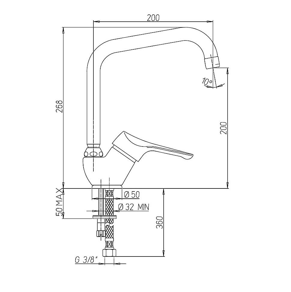 Смеситель для кухни PAINI Dilos 76CR570KM хром купить в интернет-магазине сантехники Sanbest