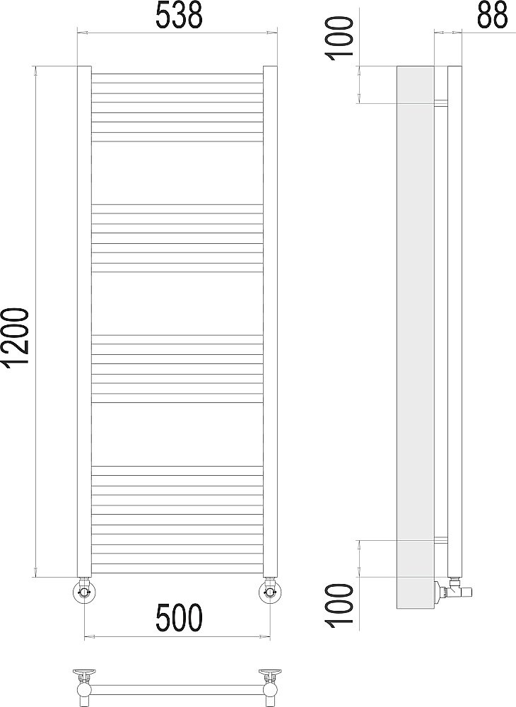 Полотенцесушитель водяной Terminus Альба П18 500х1200 купить в интернет-магазине сантехники Sanbest