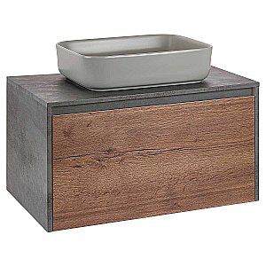 Тумба с раковиной Vincea Mesa 800 T.Oak + Beton для ванной в интернет-магазине Sanbest