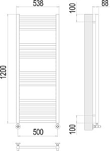 Полотенцесушитель водяной Terminus Альба П18 500х1200 купить в интернет-магазине сантехники Sanbest