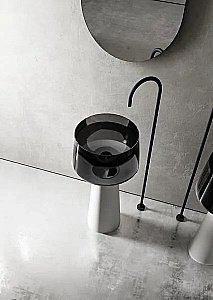 Раковина напольная ABBER Kristall AT2706White-Onyx белая/черная купить в интернет-магазине Sanbest