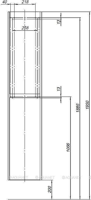 Шкаф-пенал Aquanet Nova Lite 242266 35 белый для ванной в интернет-магазине сантехники Sanbest
