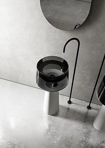 Раковина напольная ABBER Kristall AT2706White-Onyx белая/черная купить в интернет-магазине Sanbest