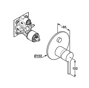 Смеситель для душа Kludi Nova Fonte Puristic 207593915 черный матовый купить в интернет-магазине сантехники Sanbest