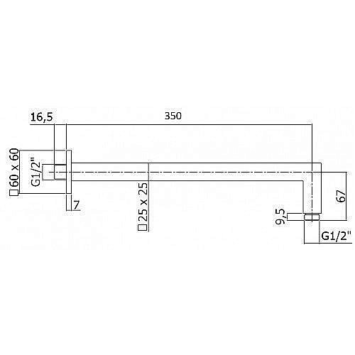 Держатель верхнего душа Paffoni QUADRO ZSOF063CR купить в интернет-магазине сантехники Sanbest