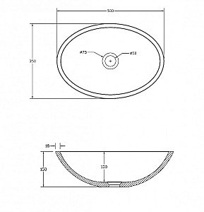 Раковина накладная NT Bagno Ravenna 50 NT403 белая матовая купить в интернет-магазине Sanbest