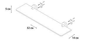 Полка стеклянная FIXSEN MODERN FX-51503 купить в интернет-магазине сантехники Sanbest