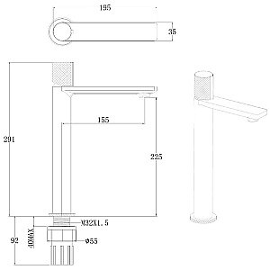 Смеситель для раковины Allen Brau Liberty Citec 5.33002.31 Черный Матовый купить в интернет-магазине сантехники Sanbest