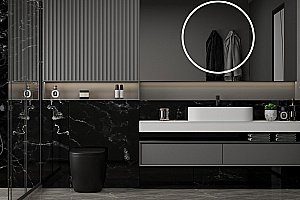 Унитаз напольный Abber Bequem AC1111TMB черный матовый, безободковый, с крышкой микролифт, слив-торнадо купить в интернет-магазине Sanbest