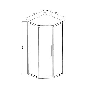 Душевой уголок Vincea SHOW VSP1-4SH100CL 100x100 стекло прозрачное/профиль хром купить в интернет-магазине Sanbest