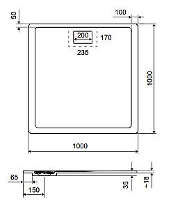 Душевой поддон Excellent Lavano 100x100 черный купить в интернет-магазине Sanbest