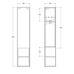 Пенал подвесной BelBagno KRAFT 1600 1A SC 33 Rovere Tabacco для ванной в интернет-магазине Sanbest