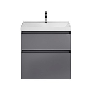 Тумба с раковиной подвесная Grossman МЕРКАДО 60 с 2-я ящ, графит матовая для ванной в интернет-магазине Sanbest