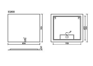 Зеркало с подсветкой Sancos Square 2.0 SQ2.800 80х70 в ванную от интернет-магазине сантехники Sanbest