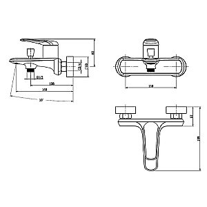 Смеситель для ванны Comforty 00-00013699 черный матовый купить в интернет-магазине сантехники Sanbest