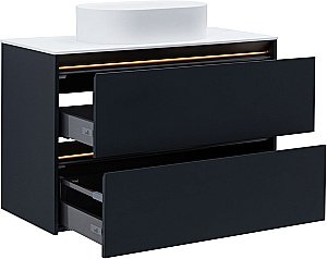 Тумба с раковиной Allen Brau Activity 100 1.34014.AM антрацит матовый/олива брашированная для ванной в интернет-магазине Sanbest