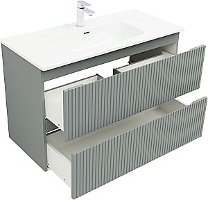 Тумба с раковиной Aquanet Джейн (Flat) 335436/254365 100 мисти грин для ванной в интернет-магазине Sanbest