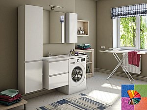 Тумба с раковиной Эстет Dallas Luxe 130 подвесная 2 ящика/любой цвет тумбы и раковины с блестками под заказ для ванной в интернет-магазине Sanbest