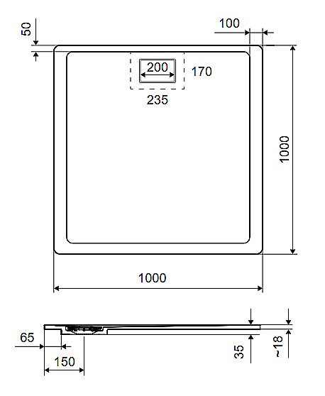 Душевой поддон Excellent Lavano 100x100 черный купить в интернет-магазине Sanbest
