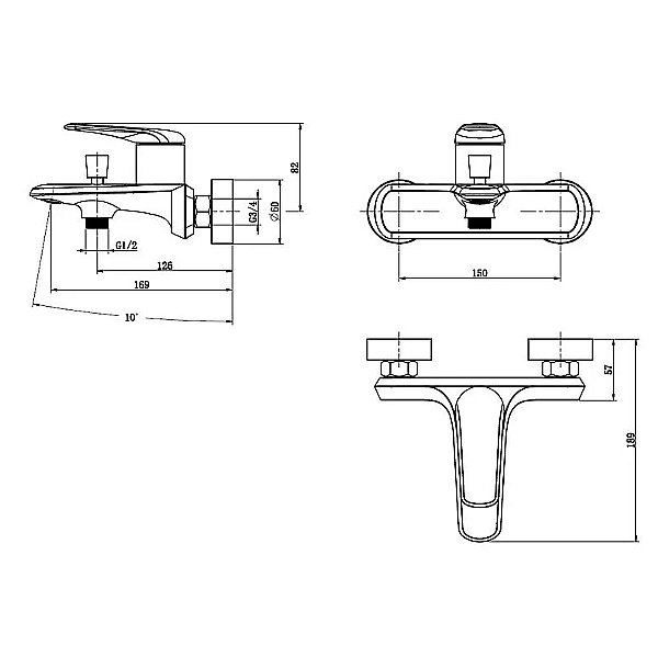 Смеситель для ванны Comforty 00-00013699 черный матовый купить в интернет-магазине сантехники Sanbest