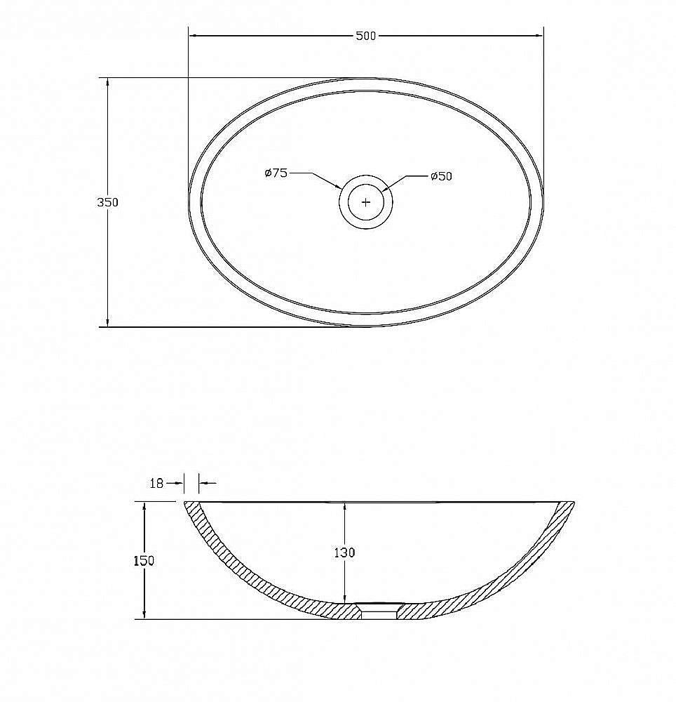 Раковина накладная NT Bagno Ravenna 50 NT403 белая матовая купить в интернет-магазине Sanbest