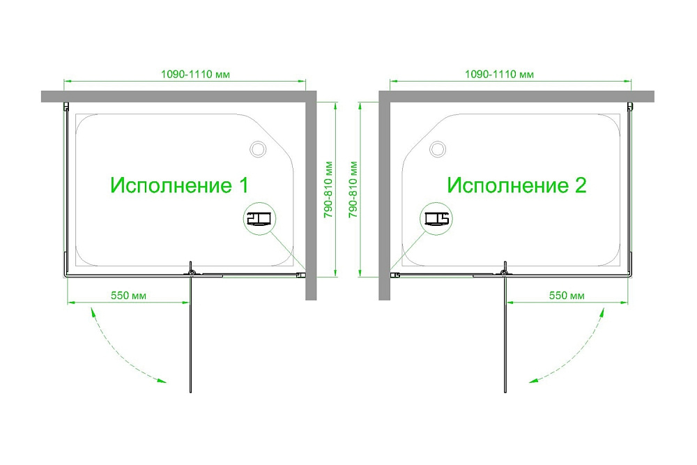 Душевой уголок Royal Bath HPVD RB8110HPVD-C-BL 110х80 матовое стекло/черный профиль купить в интернет-магазине Sanbest