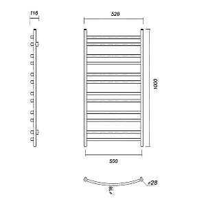 Полотенцесушитель Domoterm Калипсо П12 50x100 бронза купить в интернет-магазине сантехники Sanbest