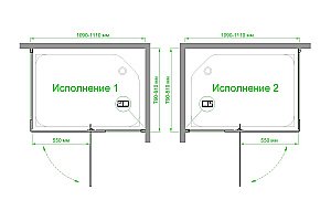 Душевой уголок Royal Bath HPVD RB8110HPVD-C-BL 110х80 матовое стекло/черный профиль купить в интернет-магазине Sanbest