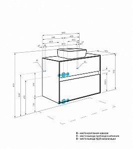 Тумба со столешницей Акватон Либерти 100 дуб эльвезия для ванной в интернет-магазине Sanbest