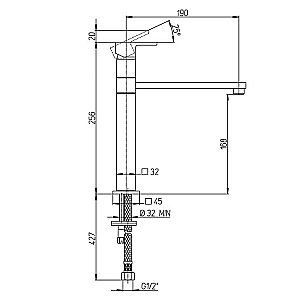 Смеситель для кухни PAINI Dax-R 84CR579RSKM хром купить в интернет-магазине сантехники Sanbest