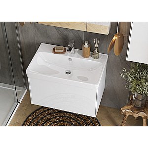 Тумба с раковиной Акватон Асти 70 белая глянцевая/белая матовая для ванной в интернет-магазине Sanbest