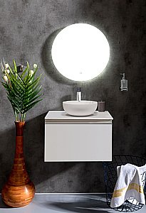 Тумба с раковиной и столешницей Armadi Art Vallessi 60 белая для ванной в интернет-магазине Sanbest