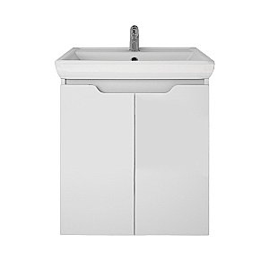 Тумба с  раковиной подвесная/напольная Dreja Q PLUS (D) 55 белый глянец для ванной в интернет-магазине Sanbest