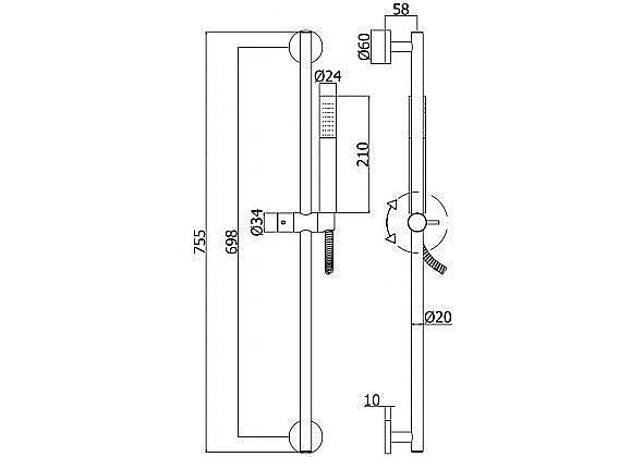 Душевой гарнитур Paffoni LIFE ZSAL135NO купить в интернет-магазине сантехники Sanbest