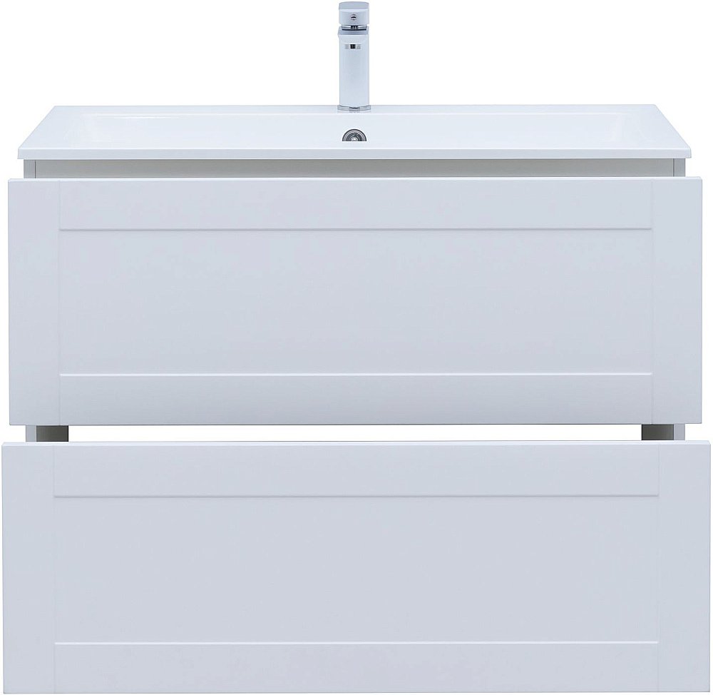 Тумба с раковиной Aquanet Терра 90 белый матовый для ванной в интернет-магазине Sanbest